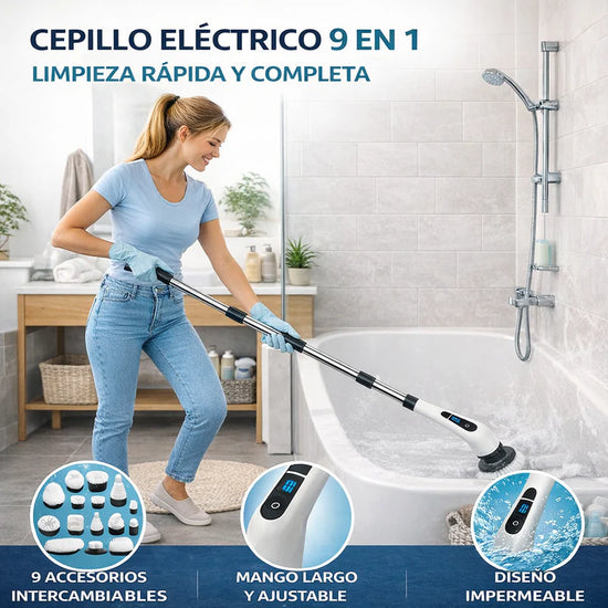 ⚡ Cepillo Eléctrico de Limpieza 9 en 1 – Potencia Profesional para tu Hogar